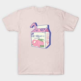 PEACH MILK kawaii korean cute pink pastel design shirt sticker T-Shirt